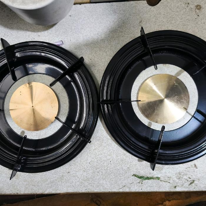 DISKON Paket Hemat 2 Tatakan Quantum Bulat + 2 Burner Quantum Kuningan Kecil tungku kompor dudukan