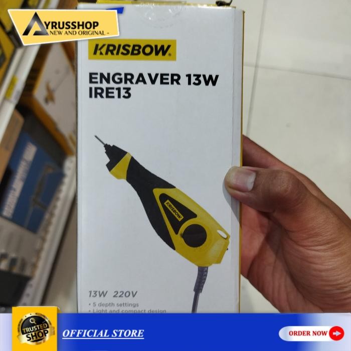 Alat Mesin Ukir Keramik/Besi/Kaca/Plastik Listrik 13W Krisbow Engraver Pasti Promo