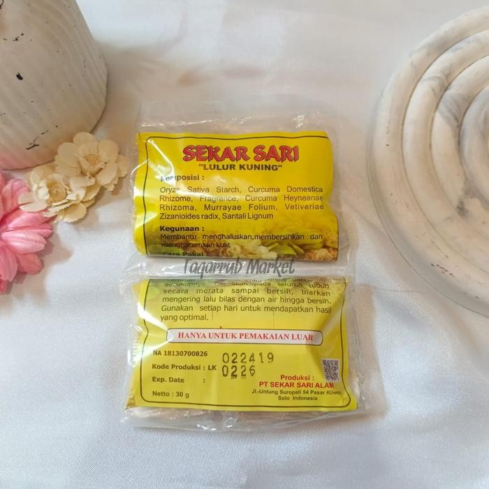ZiZa- (1 Pack) Lulur Kuning Sekar Sari Wangi - Lulur Tubuh Badan Body Spa Salon Lulur Badan