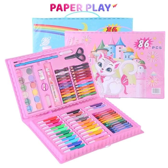 Crayon Set 86 Pcs Lengkap / Crayon Set Peralatan Gambar dan Lukis - Crayon Mewarnai - Crayon Pensil