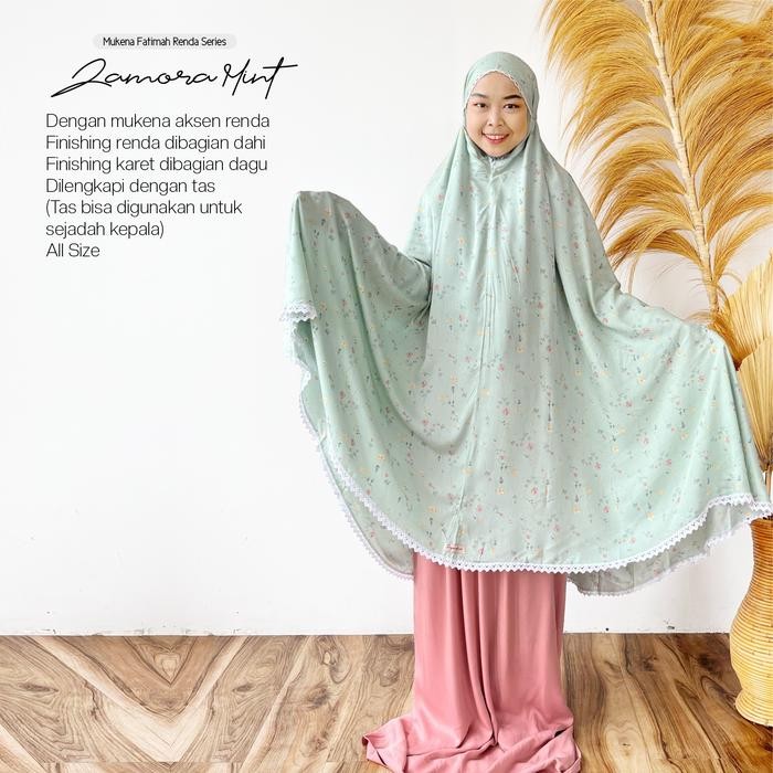 BRG BARU [RENDA] Mukena Dewasa Motif Fatimah Series Tas Bisa Untuk Sajadah By Reyscarf Bahan Rayon