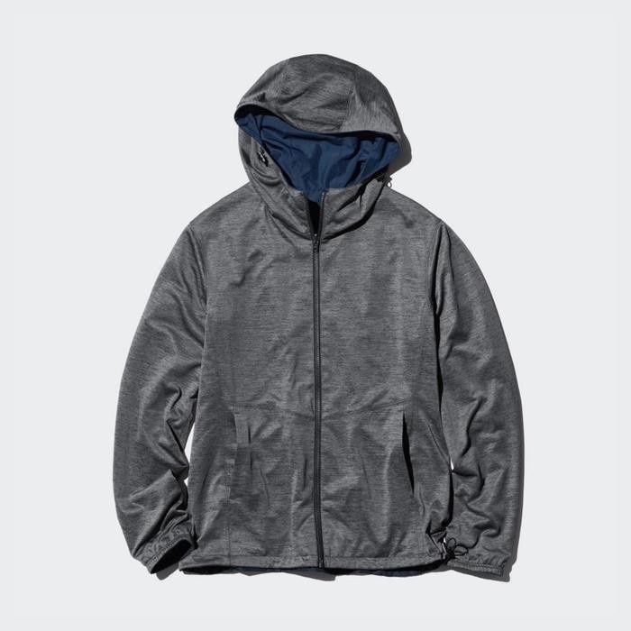 Jaket Parka Reversibel Uniqlo Original (Water-Repellent) Pria Parasut Waterproof Promo