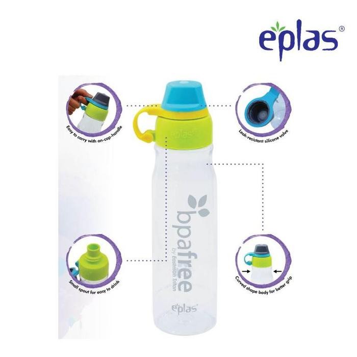 EPLAS Water Bottle, Silicone Handle (800ml), Water Tumbler, Air Botol, BPA Free, Tritan EGA-800