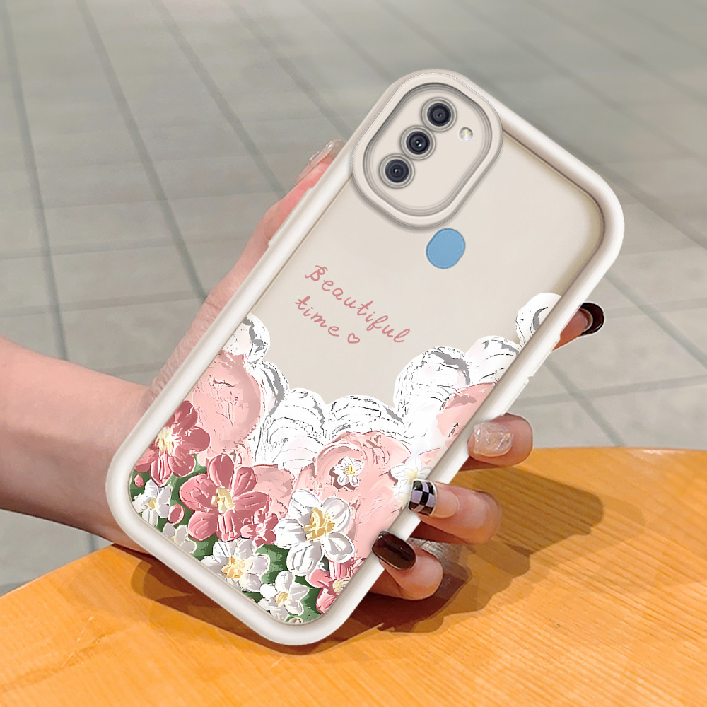 Softcase Fashion Imut Phone Case Compitable With Samsung Galaxy A11 M11 Soft Flower Motif Casing Pon