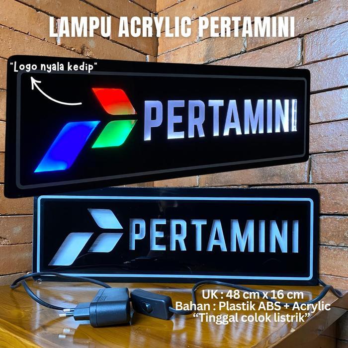 Lampu Neon sign/ Neon box mini/ Lampu tulisan penanda Usaha POM MINI Akrilik