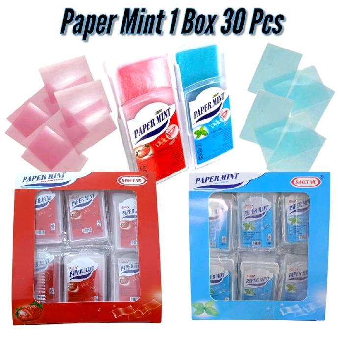 Paper Mint Permen Kertas Lunak 1 Box @30 Pcs - Permen Segar Manis Halal - Jajanan Snack Makanan