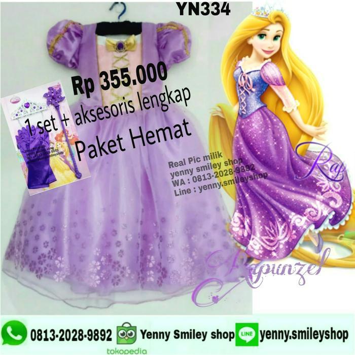 YN334 set kostum rapunzel + aksesoris 1set