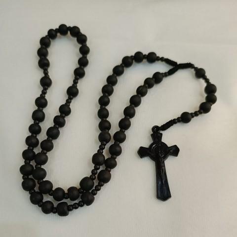 Yeraya Rosario Tali Kayu Hitam 8 mm kalung doa rosario full hitam rosario mote salib rosario katolik