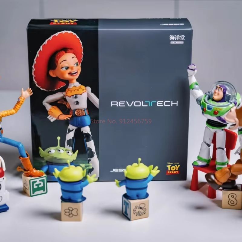 Original Kaiyodo Revoltech Toy Story Buzz Lightyear Woody Jessie Action Figures Anime Ornaments