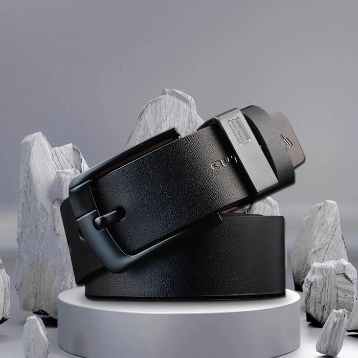 Guten Inc - Ikat Pinggang Pria Brushed Belt Leather - BRUSHED BELT BLACK