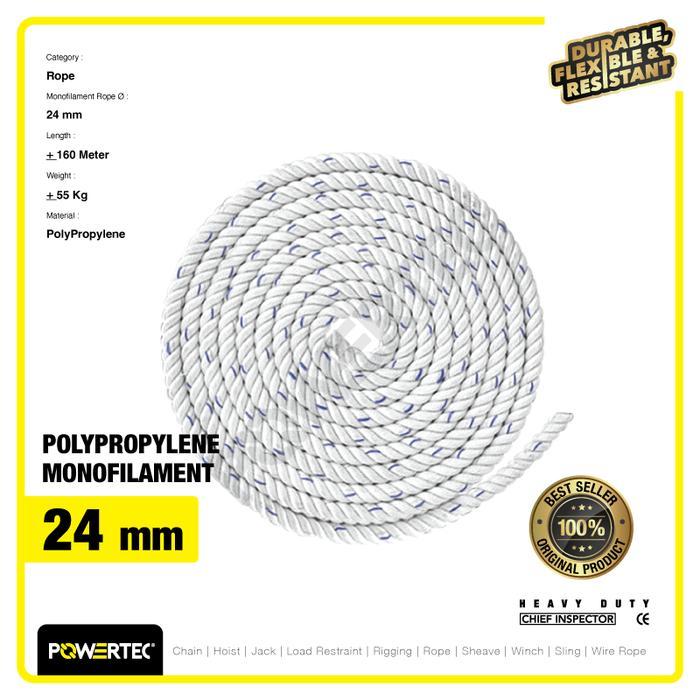Bisa Grab Tali Tambang Pp 24Mm X 200M Polypropylene Pp Mono Rope Powertec