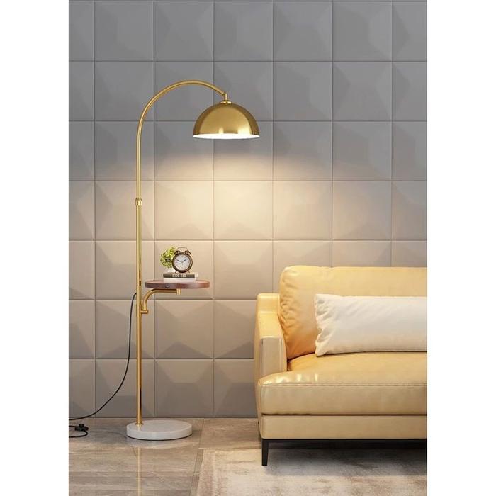 Gold Side Table Standing Lamp Lampu Hias Berdiri Minimalist