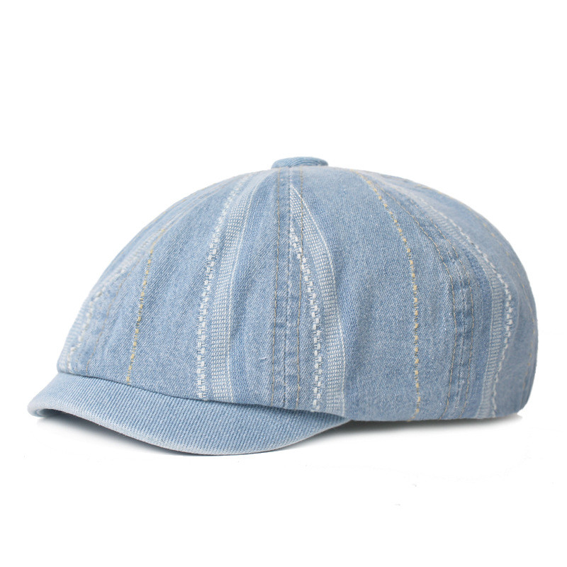 Denim Octagonal Cap Artistic Youth Beret Women British Retro Gatsby Newsboy Cap Men's Painter Hat