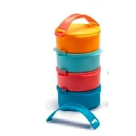 Tupperware Small Click To Go Rantang Bulat 4 Susun 550Ml Simple Sayur Kitchenware