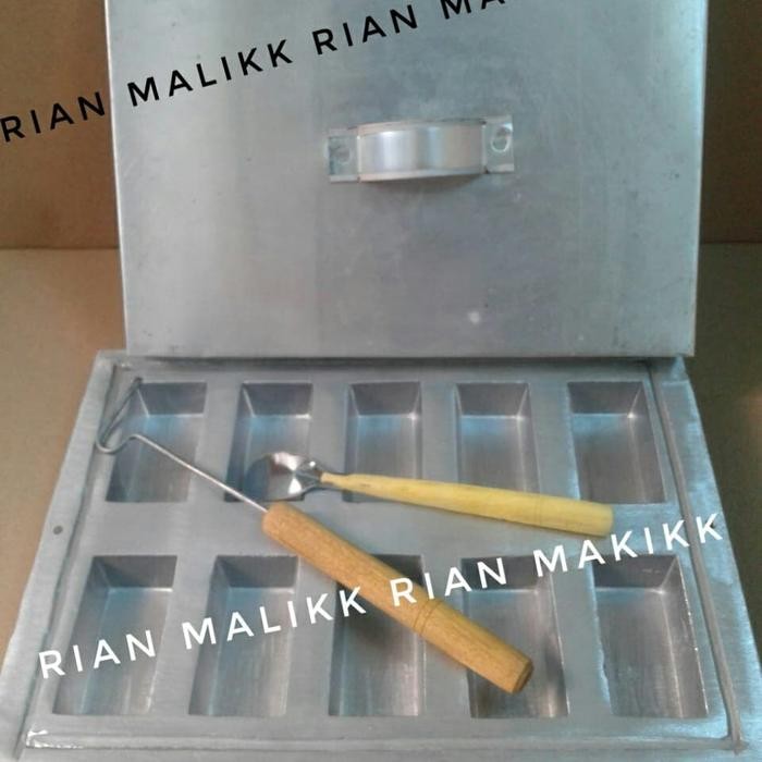 cetakan kue balok bahan alumunium coor + tutup