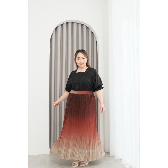 Diora Rok Plisket Lidi Cabang Gradasi Super Jumbo / Rok Premium / Rok Gradasi / Rok Super Jumbo /