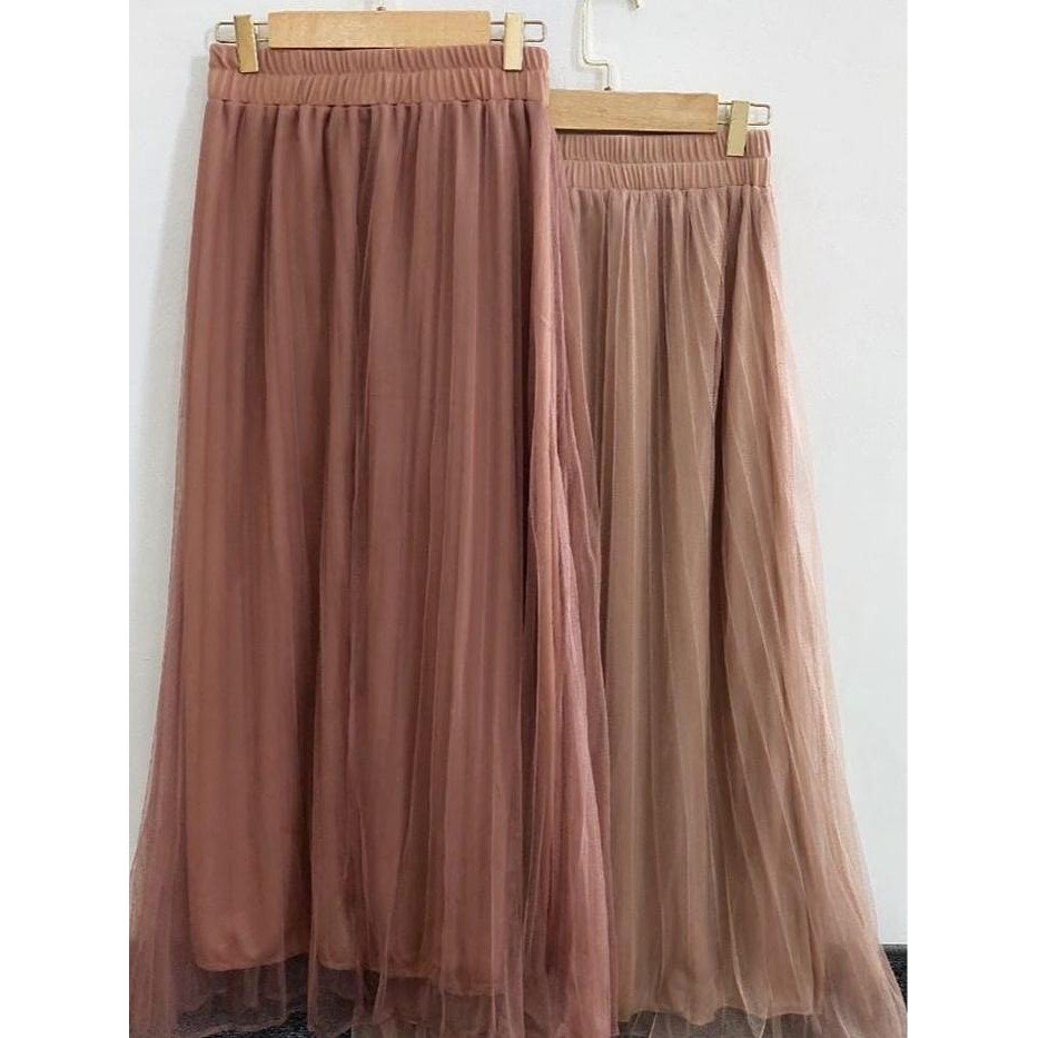 Rok Plisket Tutu Long Skirt Korean Style Rok Tile Wanita Terbaru Rok Tutu Terkini Bawahan Wanita