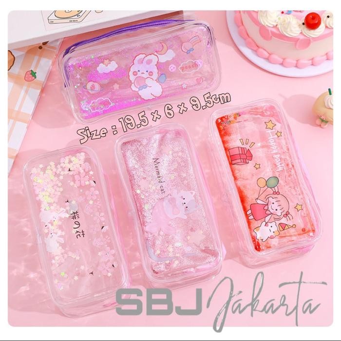 

Tempat pensil Kotak Pensil Tas kosmetik GLITTER Quicksand Liquid