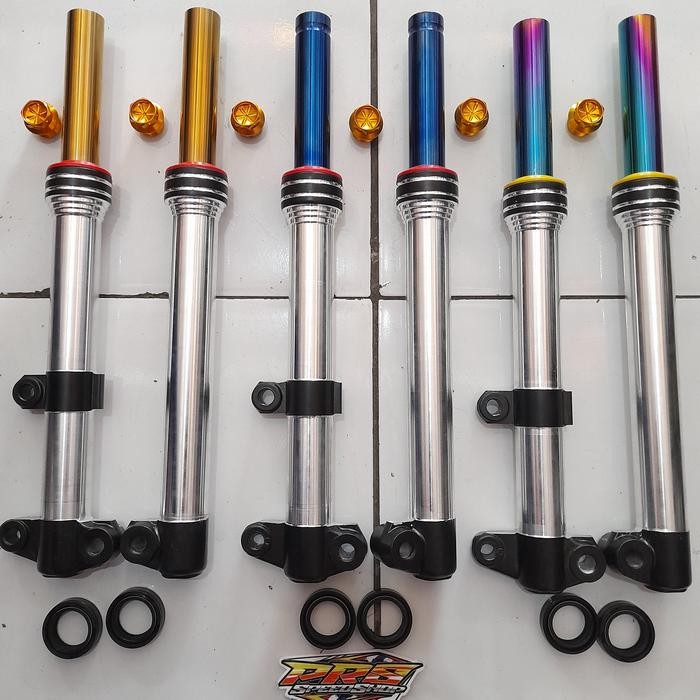 DISKON shock depan bubut sp engine as shock warna jupiter mio drag spen READY STOCK