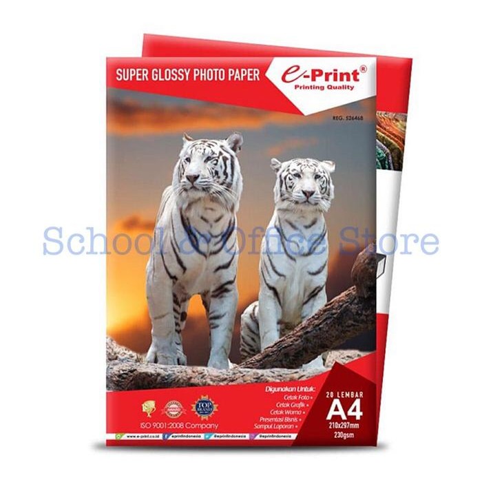 

Pilihan- E-Print Glossy Photo Paper A4 230 Gsm / Kertas Foto Glossy Eprint A4