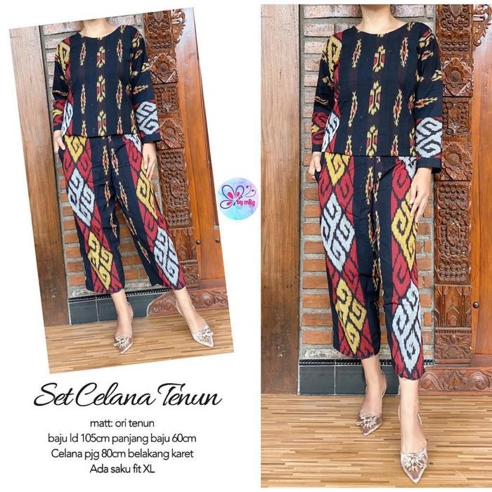 TERLARIS baju setelan celana tenun wanita tenun troso MRG READY STOCK