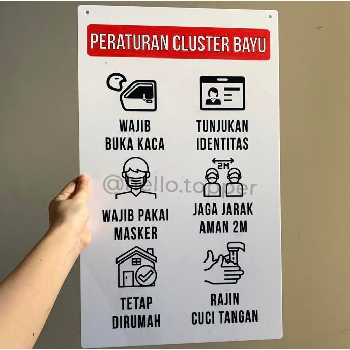 

SIGN PERATURAN CLUSTER OFFICE SIGN TATA TERTIB PERUMAHAN AKRILIK