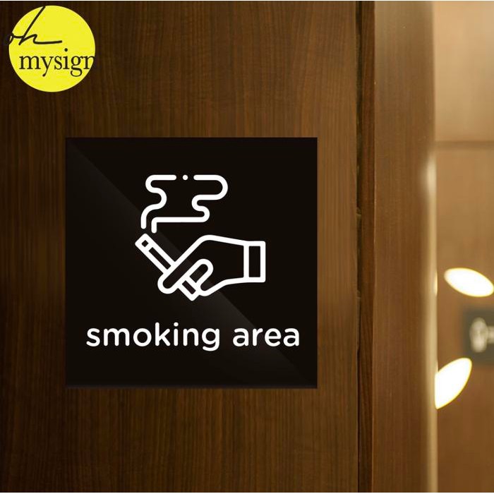 

SIGN AKRILIK SMOKING AREA PRINTED PAPAN PENANDA STIKER AKRILIK