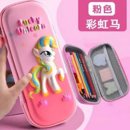 

TEMPAT PENSIL UNICORN KOTAK PENCIL CASE CEWEK ALAT TULIS TIMBUL PINK