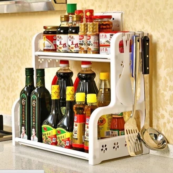 RAK BUMBU DAPUR PISAU CENTONG SUTIL RAK PLASTIK + STAINLESS
