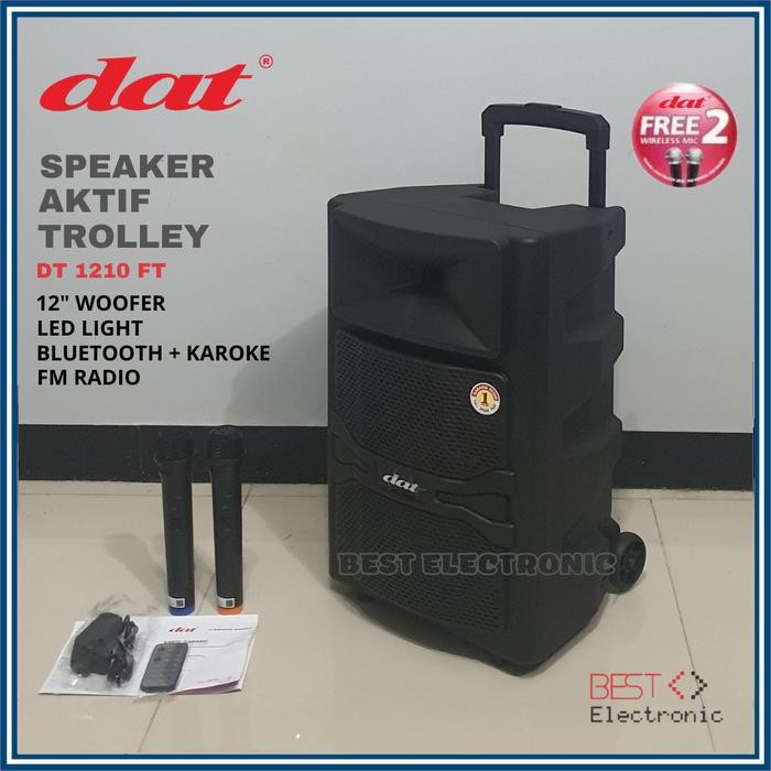 Speaker Aktif Portable 12 In Dat Dt 1210 Ft Bluetooth Trolley