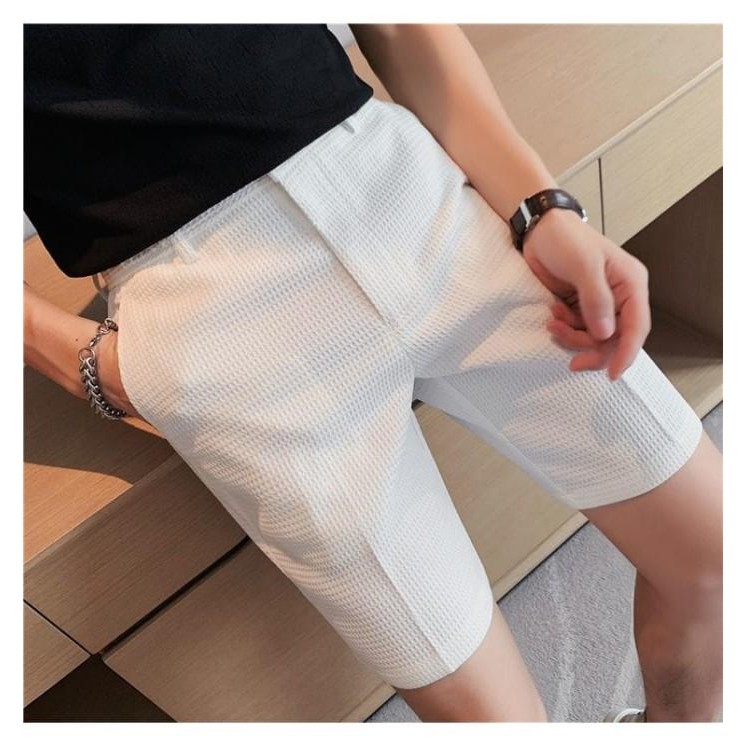 Celana Pendek Pria Waffle Uniqlo Polos Dewasa Katun Knit
