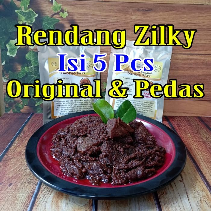 

TERLARIS Rendang Zilky Isi 5 Pcs Potong Daging Sapi Khas Asli Padang Minang Randang 250gr 250 gr