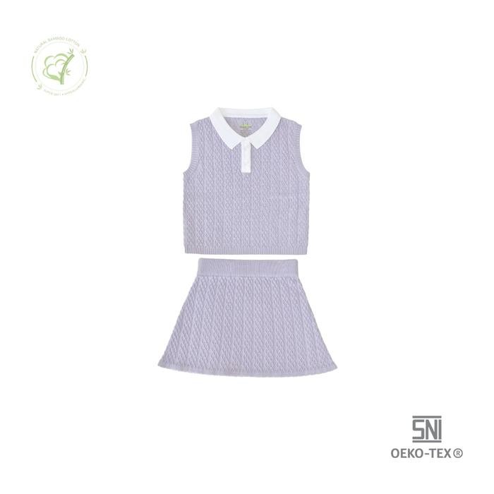 Sale Bamboo And Bub - Nara Skirt Set - Rok Atasan Rajut Knit Baby Girl Anak