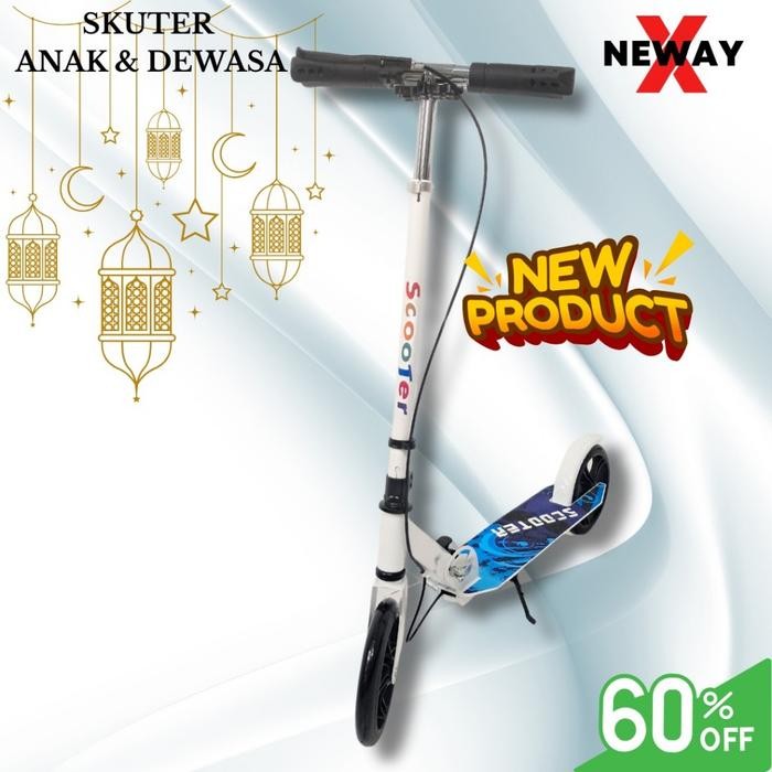 Skuter Lipat Roda 2 Anak Dewasa Scooter Rem Tangan Sekuter Roda Dua Otoped Outdoor