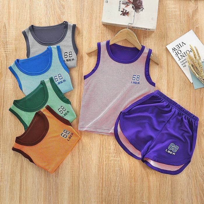 

PREMIUM Motif Lobang Baju Basket Olahraga Kaos Singlet Anak Setelan