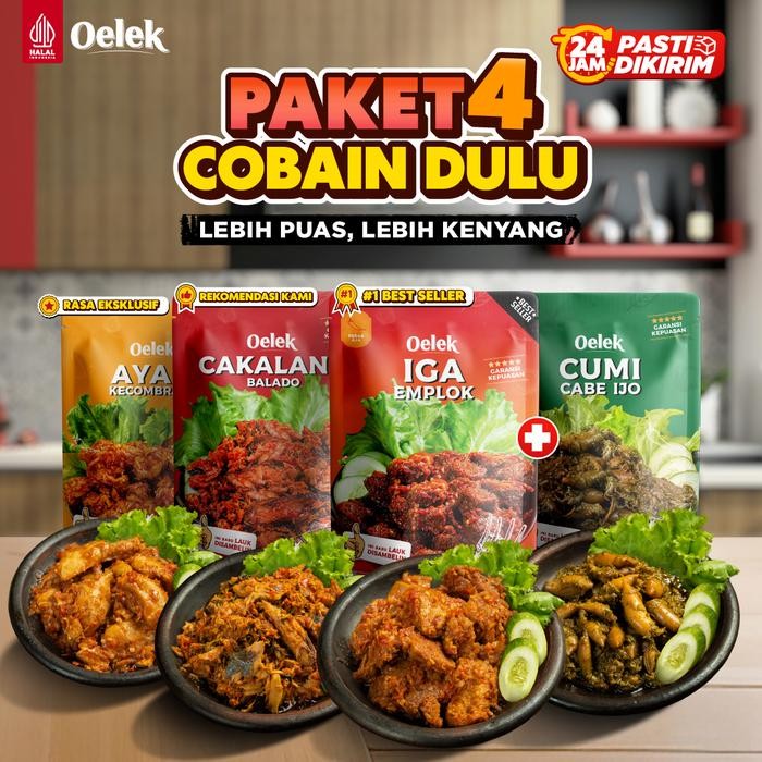 

Oelek Paket Lengkap Cobain Dulu Semua Varian Ukuran Kecil / Makanan Kaleng / Lauk Siap Saji Ayam