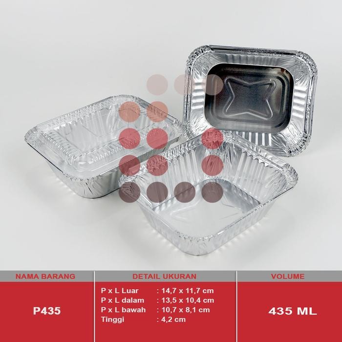 Alumunium foil cup P435 + TUTUP ISI 50 PCS