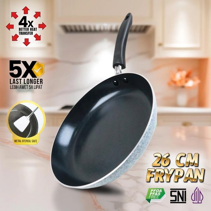Maxim Neostone Frypan Non-Stick Anti Lengket Ceramic Wajan Anti Karat Anti Lengket Anti Gores 20 Cm,