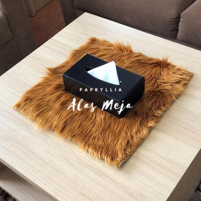 Papryllia - Taplak Meja Bulu Panjang Bulu Korea