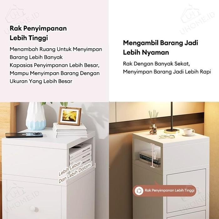 Fufu Meja Nakas 3 Laci Nakas Meja Kamar Tidur Lemari Laci Meja Nakas Minimalis Meja Samping Tempat