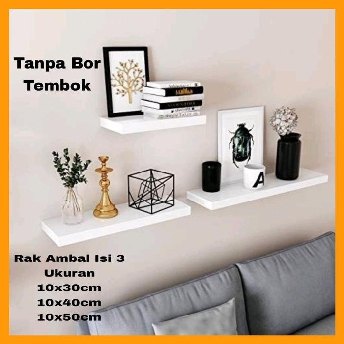 

New [COD] RAK PAJANG DINDING MINIMALIS - RAK AMBALAN - RAK KAYU DINDING AMBAL 1SET ISI 3