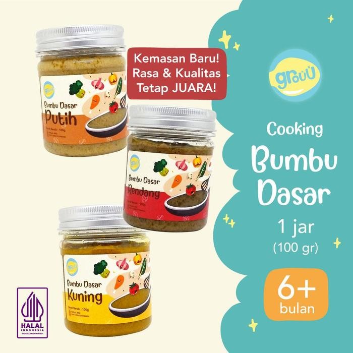 

Stok Baru Grouu - Bumbu Dasar Masak Bayi/MPASI Putih, Rendang, Kuning - Bumbu Bahan Makanan Bayi