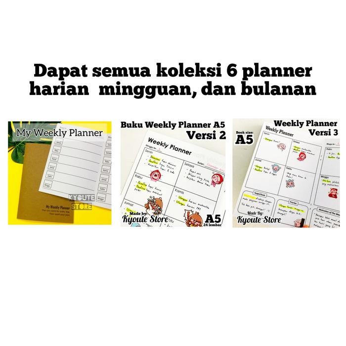 

Paket 6 Buku Planner Daily Weekly Monthly Kyoute Agenda Kegiatan A5