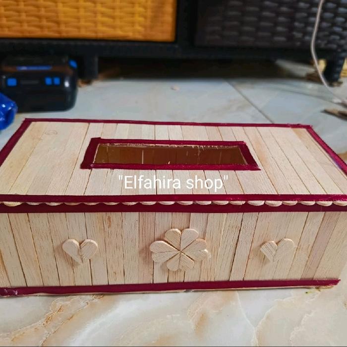 Kotak Tisu Dari Stik Es Krim Kerajinan Tangan Stik Es