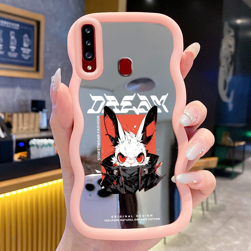 Casing Untuk Samsung A20s Case Casing Beruang yang rusak Pola HP Cesing Macaron Kasing Mirror Siliko