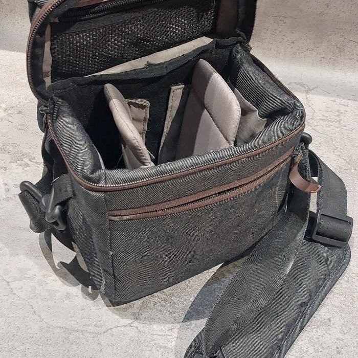 Tas Kamera Bodypack Denim Copotan