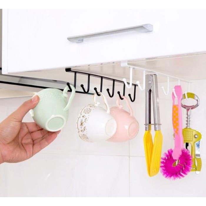 Gantungan Rak dapur lemari kitchen set 6 slot besi tebal Barang Unik