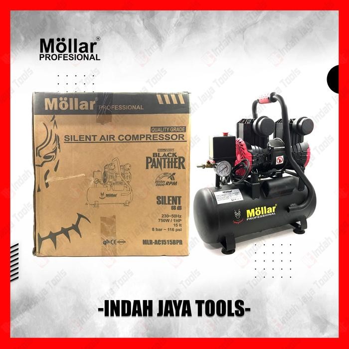 MOLLAR AC1515BP-R Kompresor Angin SILENT 1 HP 15 Liter Oilless Oiless