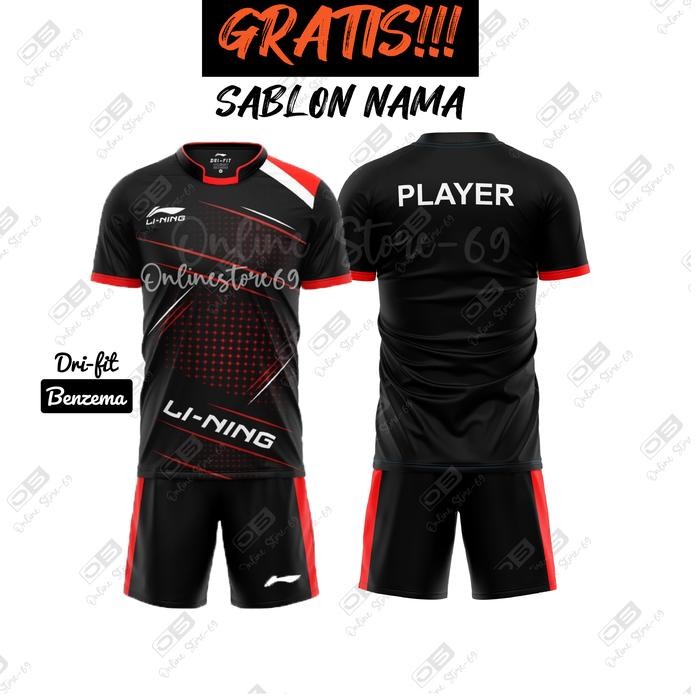 Victor Badminton - Baju Badminton Pria Wanita/ Jersey Badminton Lining - Hitam, M