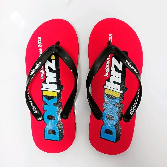 Brodo - Sandal Jepit Merah Omidoki Sendal Distro Pria Karet